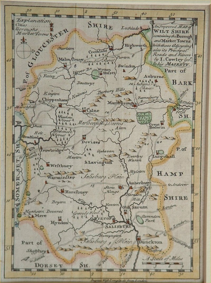 Map of Wiltshire - Cowley